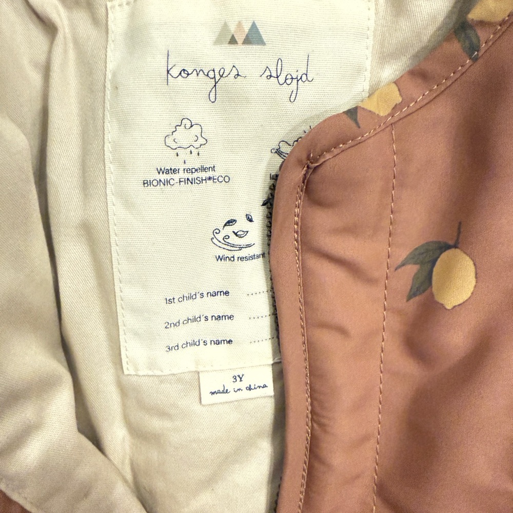 Konges Slojd Dusty Lemon jacket - never worn, 3Y - Picture 7 of 7